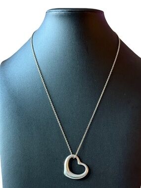 Tiffany & Co. Elsa Peretti Large Open Heart Necklace – Sterling Silver